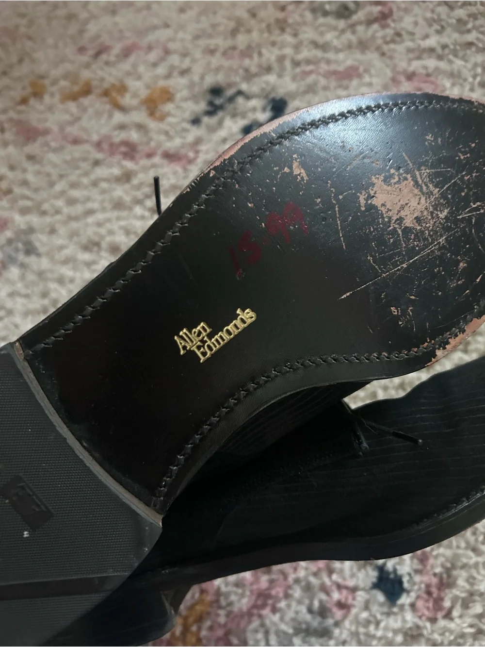 Allen Edmonds black Suede Spencer Shoe 12